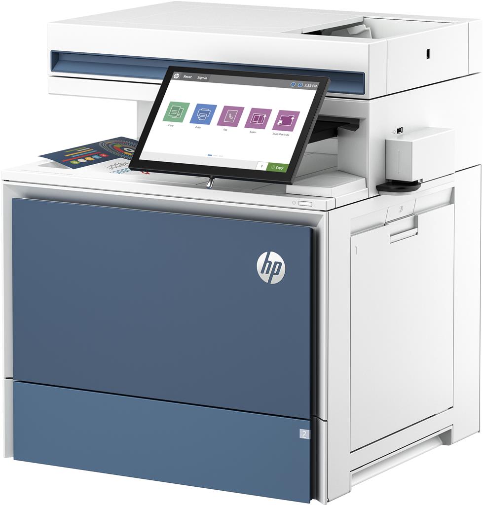 HP Color LaserJet Enterprise Flow MFP 5800zf Printer, Print, copy, scan, fax, Automatic document feeder; Optional high-capacity trays; Touchscreen; TerraJet cartridge