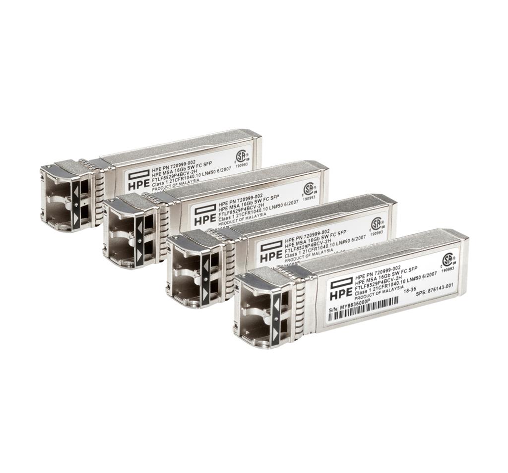 Hewlett Packard Enterprise MSA 16Gb Short Wave Fibre Channel SFP+ 4-pack network transceiver module Fiber optic 16000 Mbit/s SFP+ 850 nm