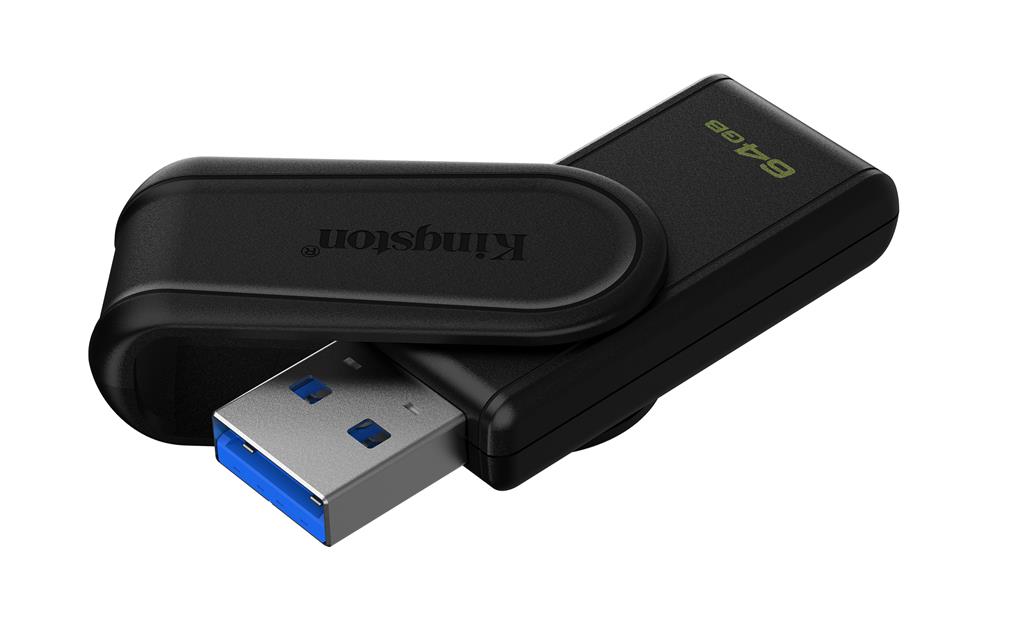 Kingston Technology DataTraveler 64GB Portable USB 3.2 Gen 1 Exodia S (Black/Black)