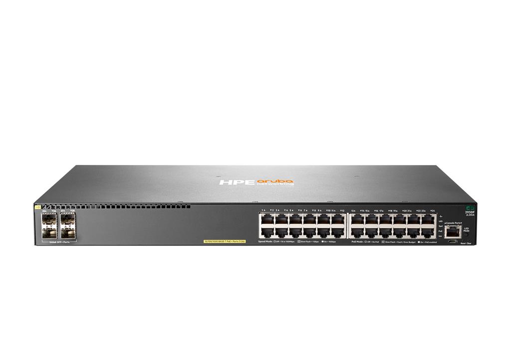 Hewlett Packard Enterprise Aruba 2930F 24G PoE+ 4SFP+ Managed L3 Gigabit Ethernet (10/100/1000) Gray 1U Power over Ethernet (PoE)