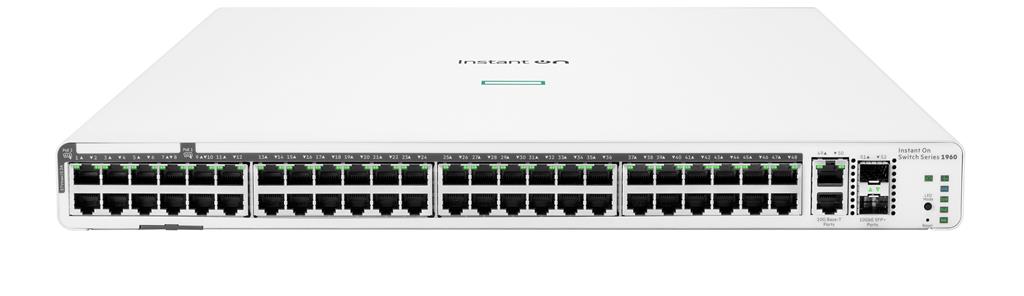 Hewlett Packard Enterprise Aruba Instant On 1960 48G 40p Class4 8p Class6 PoE 2XGT 2SFP+ 600W Managed L2+ Gigabit Ethernet (10/100/1000) Power over Ethernet (PoE) 1U White