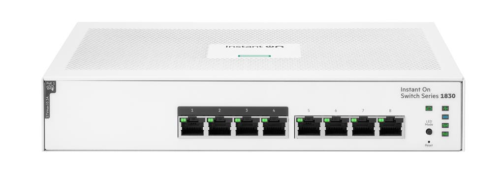 Hewlett Packard Enterprise Aruba Instant On 1830 8G 4p Class4 PoE 65W Managed L2 Gigabit Ethernet (10/100/1000) Power over Ethernet (PoE) 1U