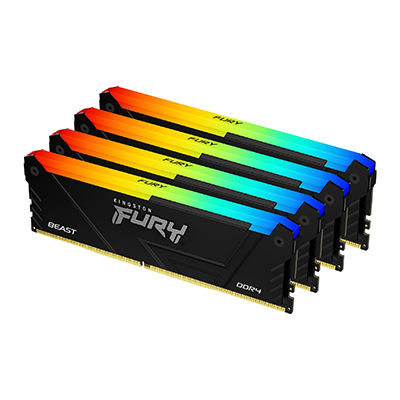 Kingston Technology FURY 64GB 3200MT/s DDR4 CL16 DIMM (Kit of 4) 1Gx8 Beast RGB