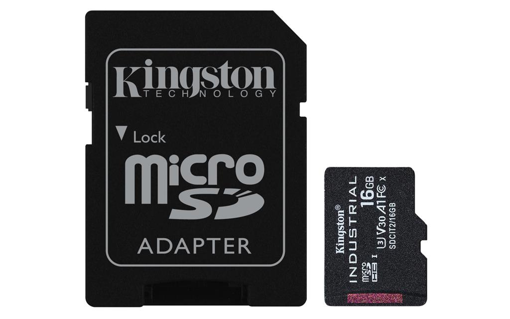Kingston Technology Industrial memory card 16 GB MicroSDHC UHS-I Class 10